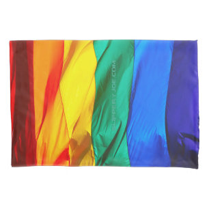 SlipperyJoe's artistic Wave Gay Pride Flag gifts L Pillowcase
