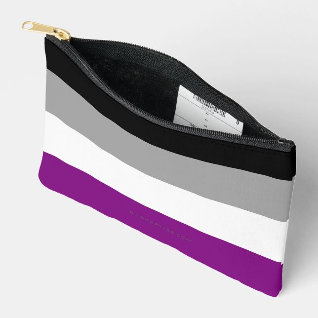 SlipperyJoe's asexual pride flag emphasizing inclu Accessory Pouch (Open)