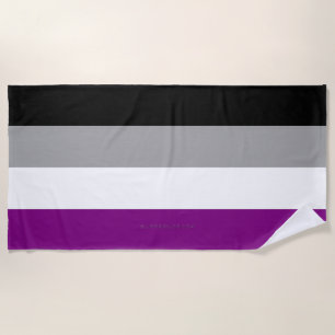 SlipperyJoe's asexual pride flag emphasizing inclu Beach Towel