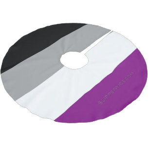 SlipperyJoe's asexual pride flag emphasizing inclu Brushed Polyester Tree Skirt