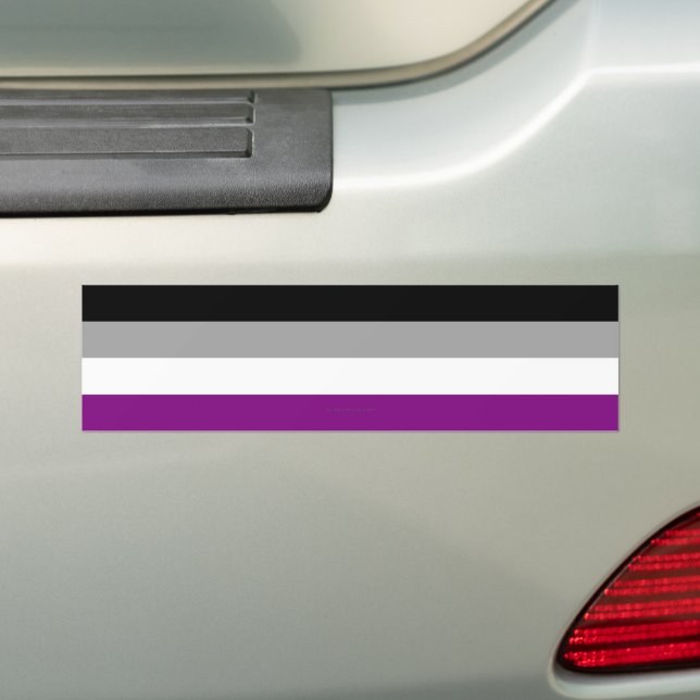 SlipperyJoe's asexual pride flag emphasizing inclu Bumper Sticker (On Car)