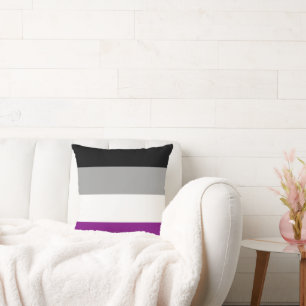 SlipperyJoe's asexual pride flag emphasizing inclu Cushion