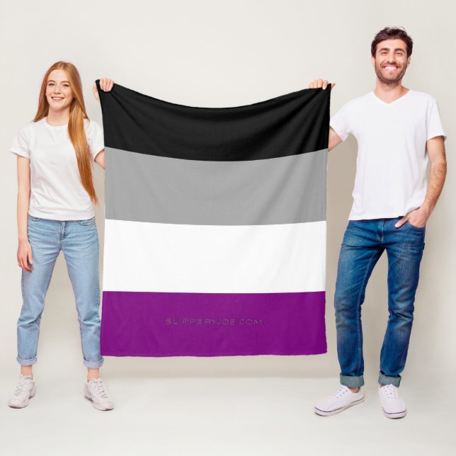 SlipperyJoe's asexual pride flag emphasizing inclu Fleece Blanket (In Situ)