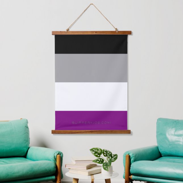 SlipperyJoe's asexual pride flag emphasizing inclu Hanging Tapestry (Living Room)