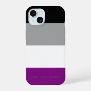 SlipperyJoe's asexual pride flag emphasizing inclu iPhone 15 Case