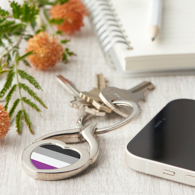 SlipperyJoe's asexual pride flag emphasizing inclu Key Ring (Side)