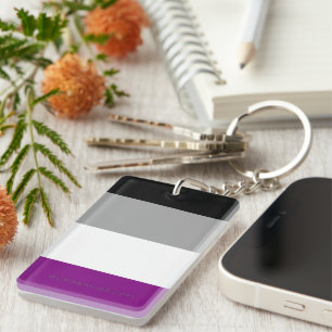 SlipperyJoe's asexual pride flag emphasizing inclu Key Ring