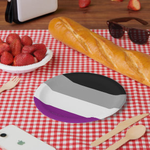 SlipperyJoe's asexual pride flag emphasizing inclu Paper Plate
