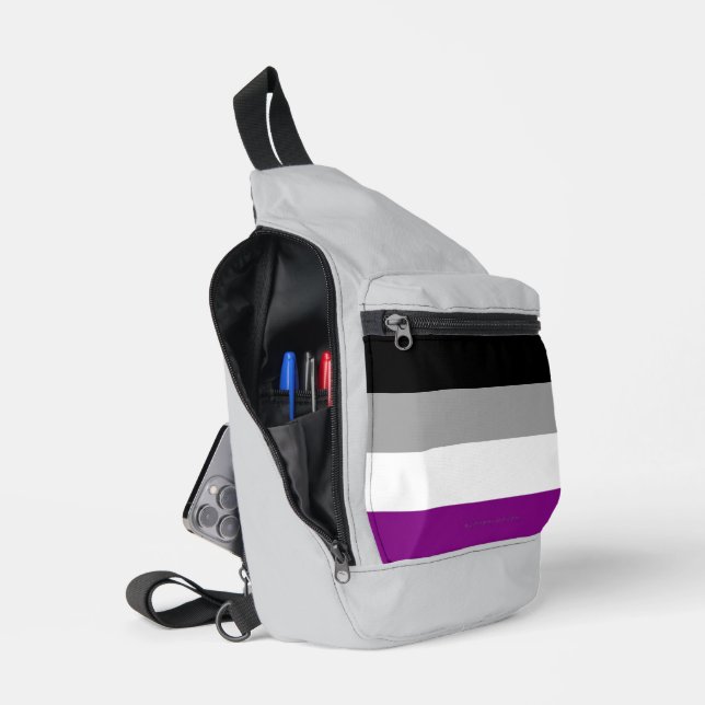 SlipperyJoe's asexual pride flag emphasizing inclu Sling Bag (Open)