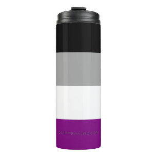 SlipperyJoe's asexual pride flag emphasizing inclu Thermal Tumbler