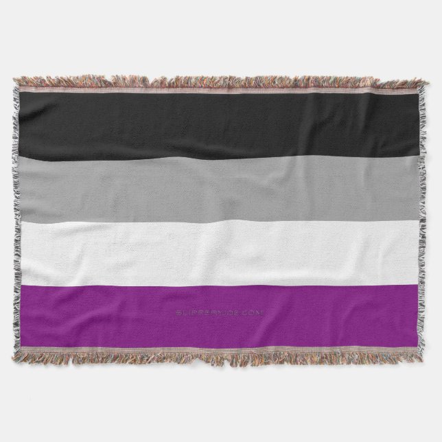 SlipperyJoe's asexual pride flag emphasizing inclu Throw Blanket (Front)