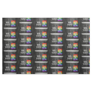 SlipperyJoe's Be You black brick wall walking figu Fabric