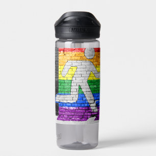 SlipperyJoe's Be You black brick wall walking figu Water Bottle