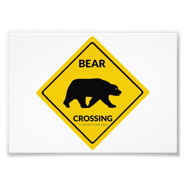 SlipperyJoe's bear crossing sign bear silhouette w (Front)