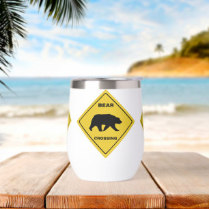 SlipperyJoe's bear crossing sign bear silhouette w