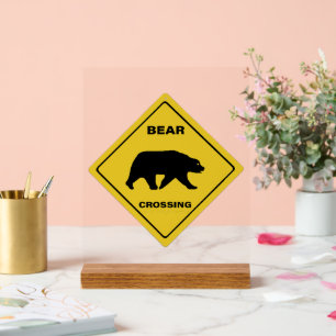 SlipperyJoe's bear crossing sign bear silhouette w