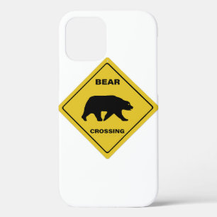 SlipperyJoe's bear crossing sign bear silhouette w iPhone 12 Pro Case