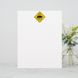 SlipperyJoe's bear crossing sign bear silhouette w Custom Letterhead