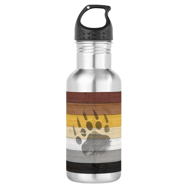 SlipperyJoe's Bear Pride flag wooden floor texture 532 Ml Water Bottle (Front)