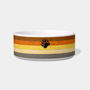 SlipperyJoe's Bear Pride flag wooden floor texture Bowl