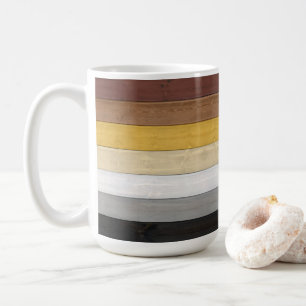 SlipperyJoe's Bear Pride flag wooden floor texture Coffee Mug