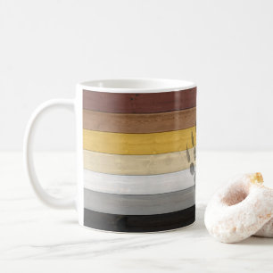 SlipperyJoe's Bear Pride flag wooden floor texture Coffee Mug
