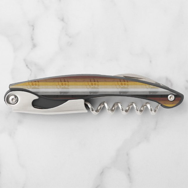 SlipperyJoe's Bear Pride flag wooden floor texture Corkscrew (Front)