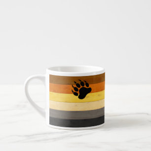 SlipperyJoe's Bear Pride flag wooden floor texture Espresso Cup