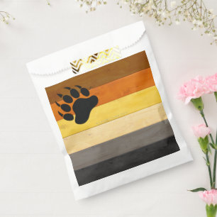 SlipperyJoe's Bear Pride flag wooden floor texture Favour Bag