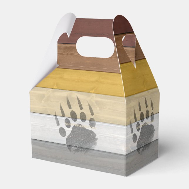 SlipperyJoe's Bear Pride flag wooden floor texture Favour Box (Front Side)