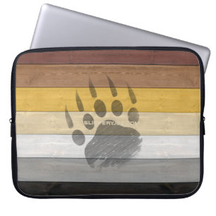 SlipperyJoe's Bear Pride flag wooden floor texture Laptop Sleeve