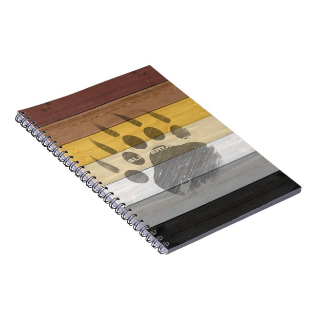 SlipperyJoe's Bear Pride flag wooden floor texture Notebook (Right Side)