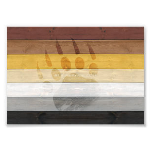 SlipperyJoe's Bear Pride flag wooden floor texture Photo Print