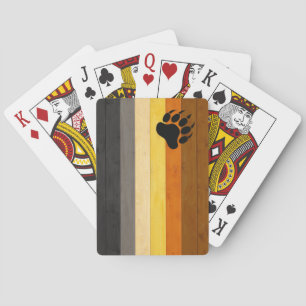 SlipperyJoe's Bear Pride flag wooden floor texture Playing Cards