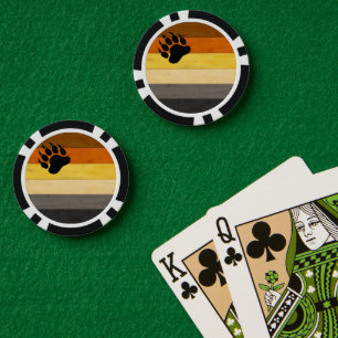 SlipperyJoe's Bear Pride flag wooden floor texture Poker Chips