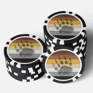 SlipperyJoe's Bear Pride flag wooden floor texture Poker Chips