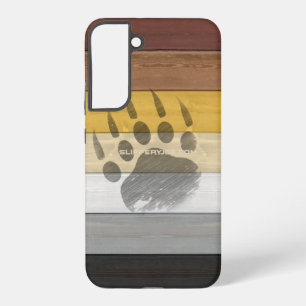 SlipperyJoe's Bear Pride flag wooden floor texture Samsung Galaxy Case