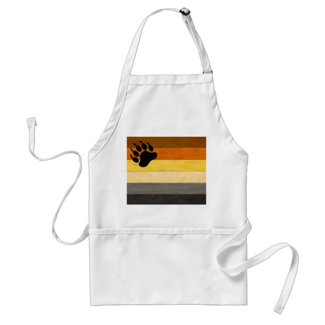 SlipperyJoe's Bear Pride flag wooden floor texture Standard Apron (Front)