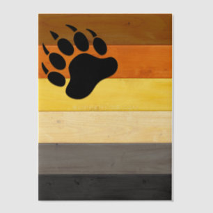 SlipperyJoe's Bear Pride flag wooden floor texture Vellum Invitations