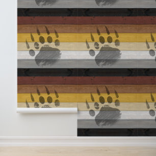 SlipperyJoe's Bear Pride flag wooden floor texture Wallpaper