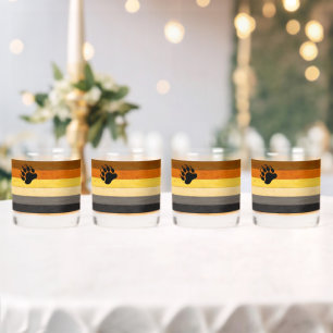 SlipperyJoe's Bear Pride flag wooden floor texture Whiskey Glass