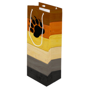 SlipperyJoe's Bear Pride flag wooden floor texture Wine Gift Bag