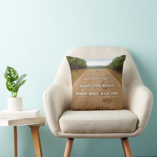 SlipperyJoe's bears will kill you paw prints press Cushion