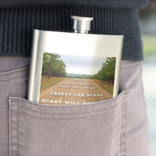 SlipperyJoe's bears will kill you paw prints press Hip Flask