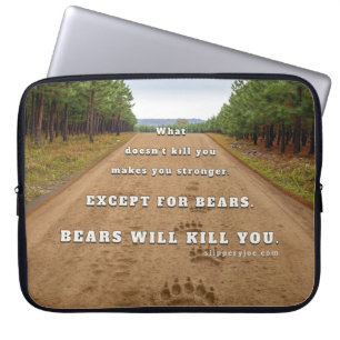 SlipperyJoe's bears will kill you paw prints press Laptop Sleeve