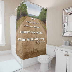 SlipperyJoe's bears will kill you paw prints press Shower Curtain