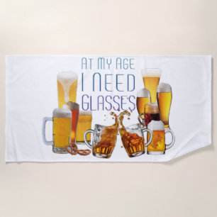 SlipperyJoe's beer glasses pilsner glasses steins  Beach Towel