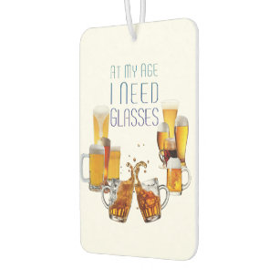 SlipperyJoe's beer glasses pilsner glasses steins Car Air Freshener