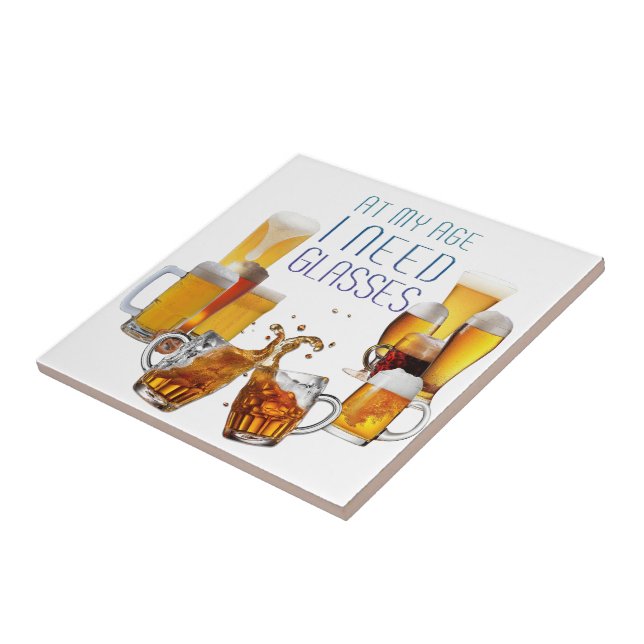 SlipperyJoe's beer glasses pilsner glasses steins  Ceramic Tile (Side)