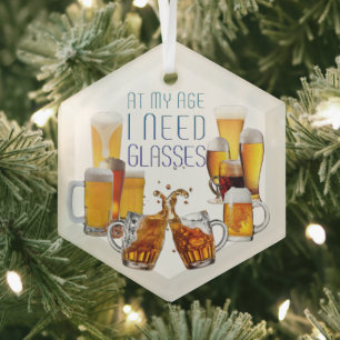 SlipperyJoe's beer glasses pilsner glasses steins Glass Tree Decoration